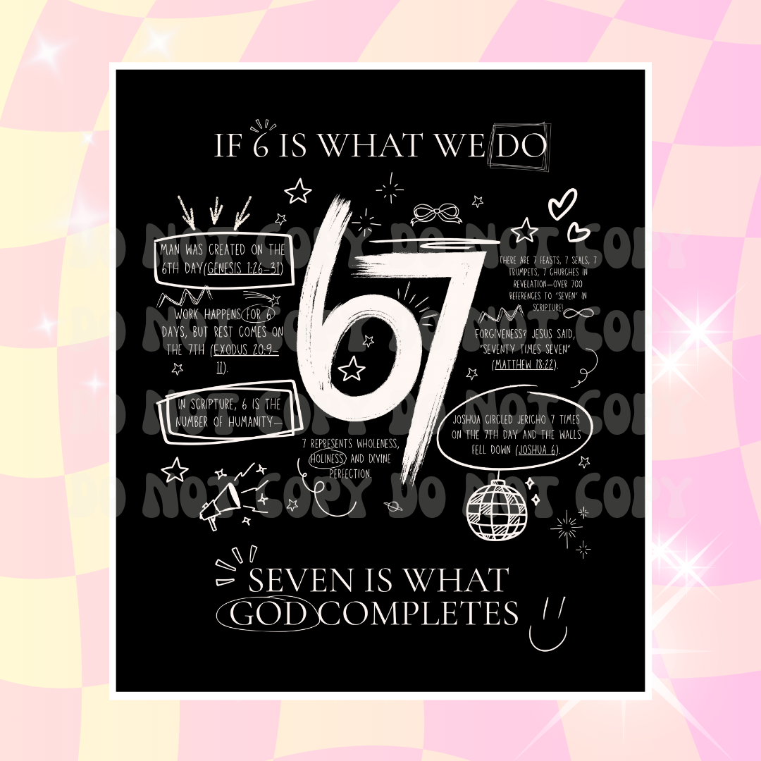 If 6 is What we Do White Font DTF Transfer