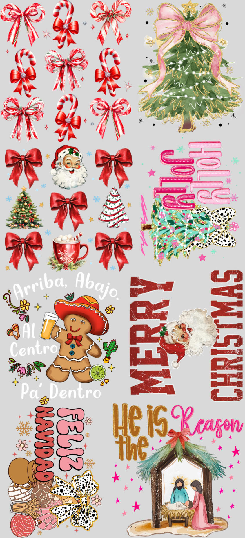 Christmas pre made gang sheet