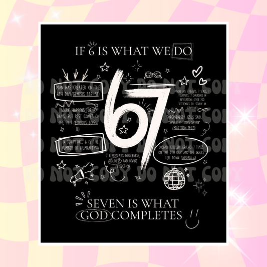 If 6 is What we Do White Font DTF Transfer