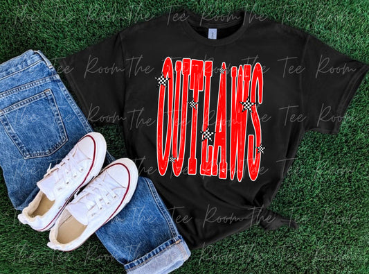 Outlaws Red with Checkered stars