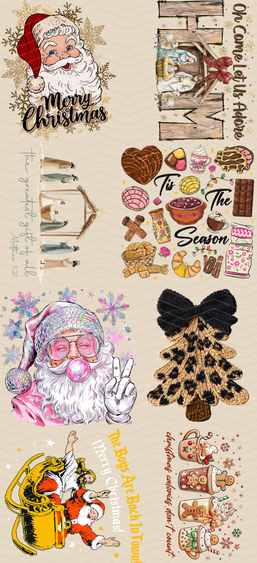 Christmas pre made gang sheet